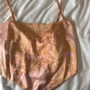 Pink and Orange tank top with tie back